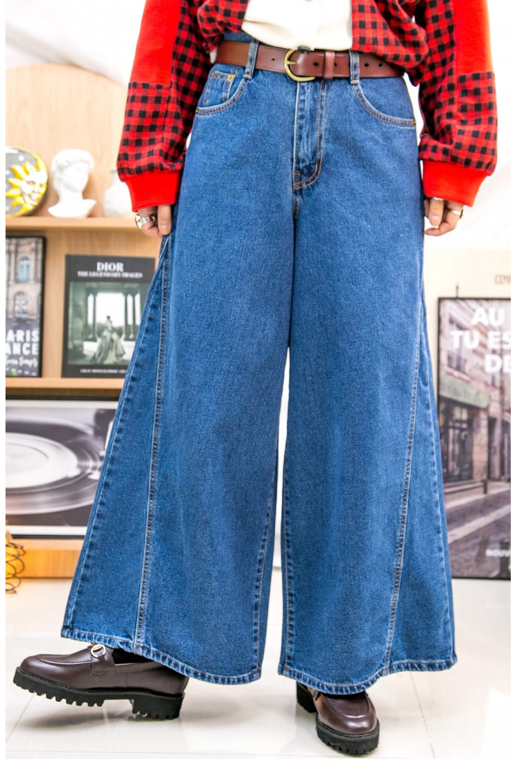 2315-1266A"這是size S"-獨特感- 後腰橡根 ‧ 牛仔喇叭褲 (韓國)  